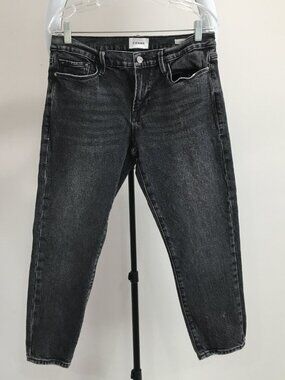 FRAME Denim Laird Wash Le Garcon Crop 5 Pocket Logo Hardware Jeans